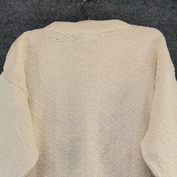 Knights Bridge Men's Spell Out Golf Sweater Cream Medium Embroidered Pullover - Picture 9 of 14